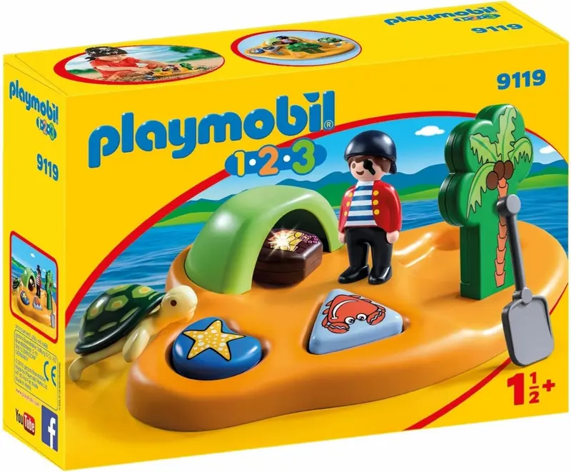 1.2.3 Isla Pirata  con puzzle encaje de formas - Playmobil 9119
