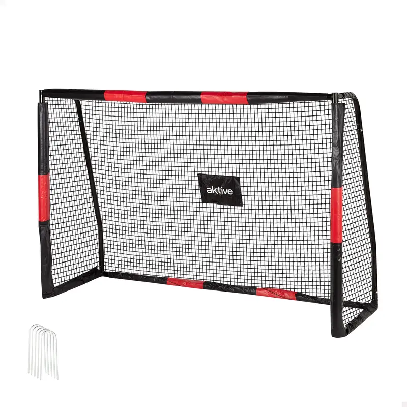 Aktive Portería de fútbol 2 m estructura con protección, red y 5 piquetas