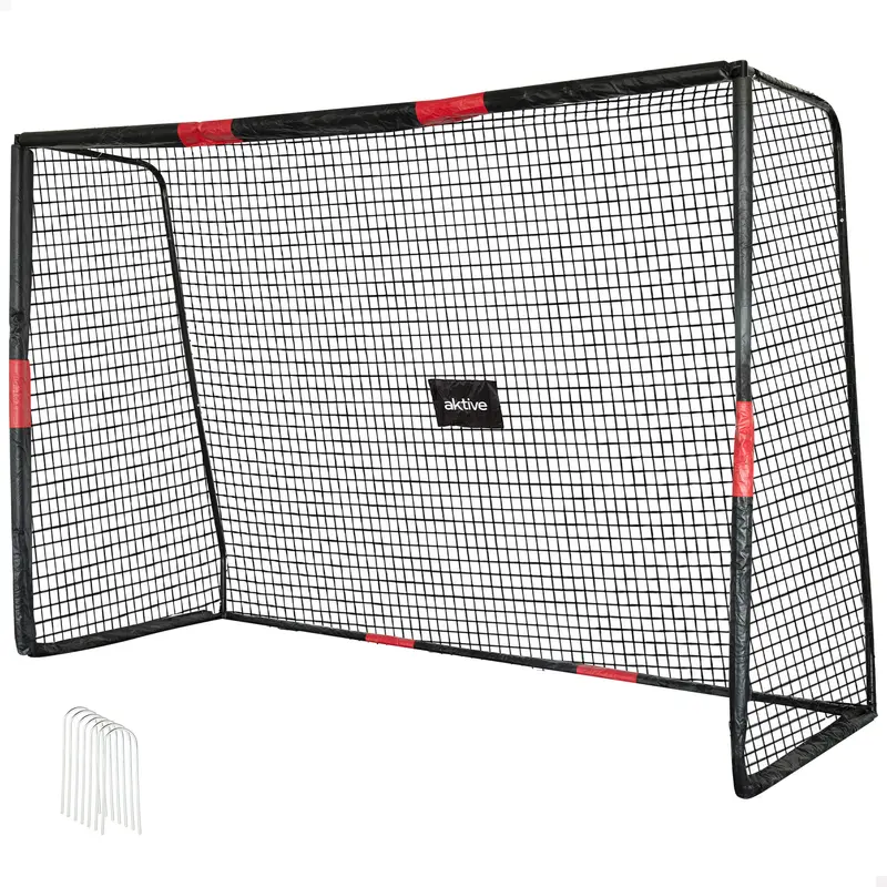 Aktive Portería de fútbol 3 m estructura con protección, red y piquetas