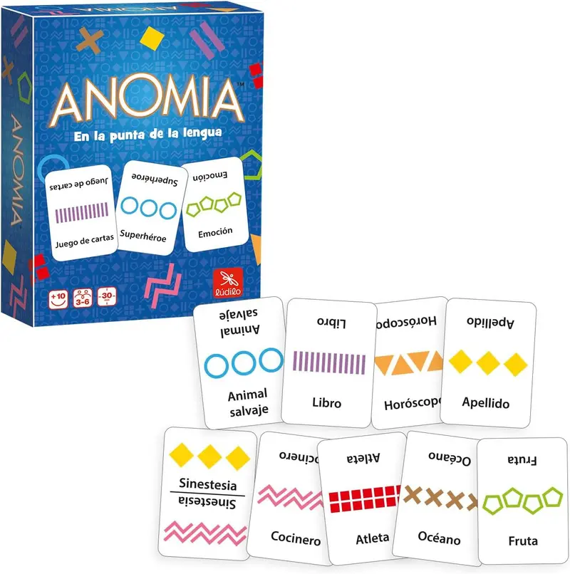 Anomia Ludilo LU89010 – Juego de Cartas de Percepcion Visual y Velocidad para +10 Anos