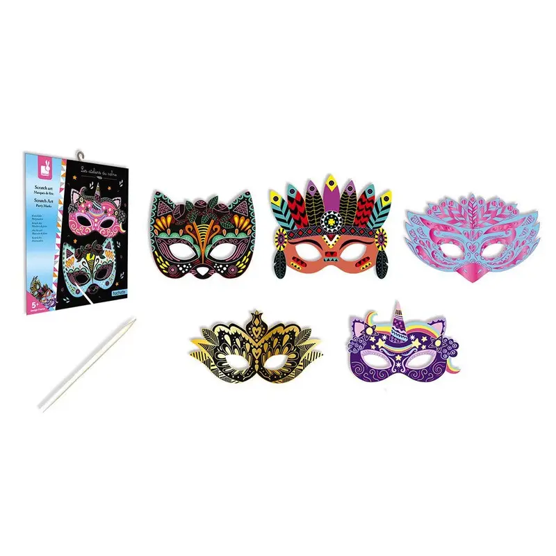 Arte scratch mascaras de fiesta - janod