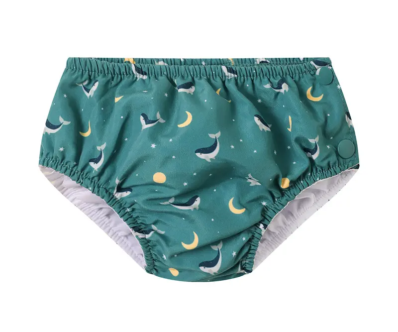 Bañador Pañal Volantes Whale Teal