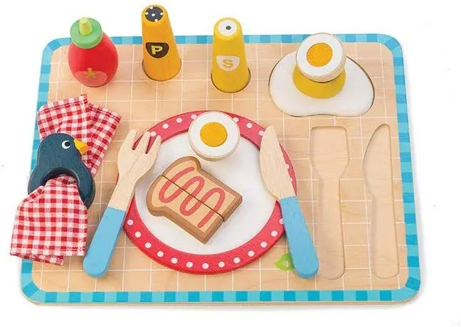 Bandeja de desayuno infantil en madera - tender