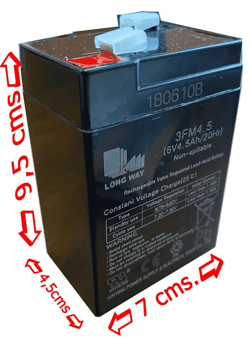Bateria de Plomo 6 Voltios 4.5 Amp. 3FM