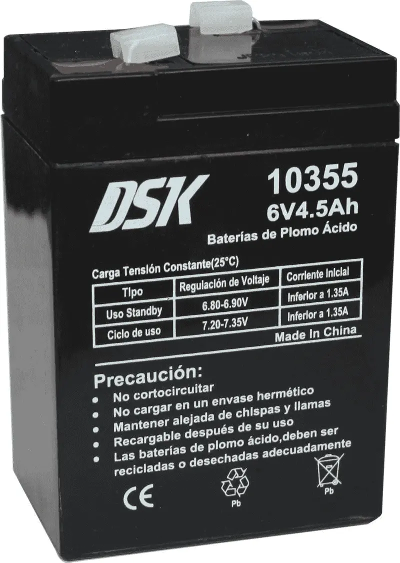 Bateria de Plomo a 6 Voltios 4.5 Amperio
