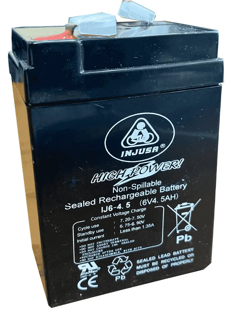 Bateria de Plomo de 6 Voltios 4.5 Amp.