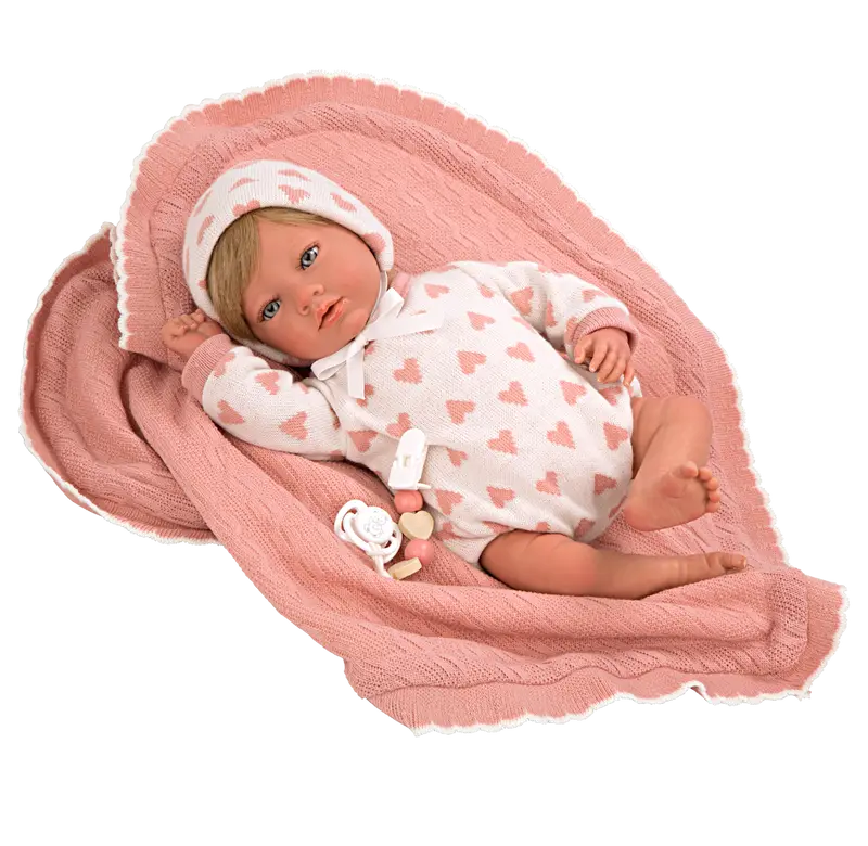 Bebe Reborn 40 cm Cristina Rosa con Manta - Arias 98141