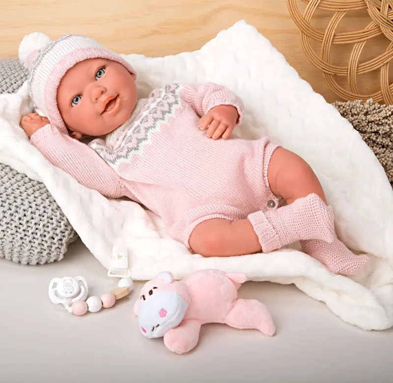 Bebe Reborn 45 cm Anais con Manta y Peluche - Arias 98152