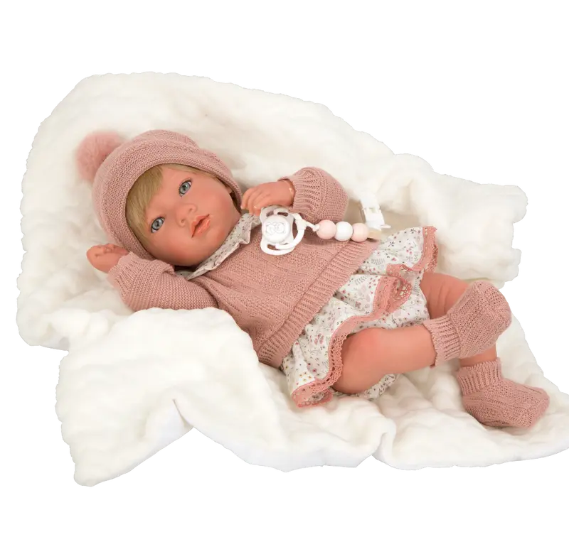 Bebé Reborn Abril 40 cm Rosa con Manta | Arias 98144