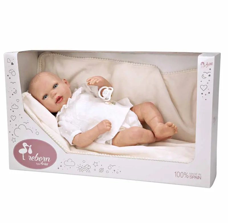 Bebé Reborn Delia 45 cm con Manta y Pelo Decorado | Arias 98169