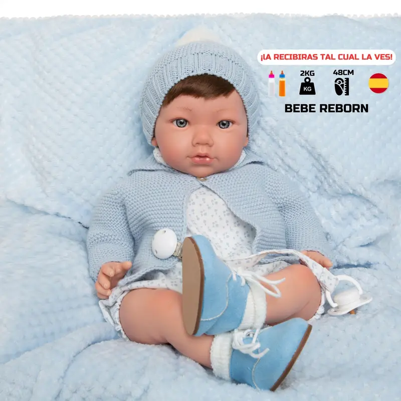 Bebe Reborn Diego – Un Abrazo que Parece de Verdad | 48cm, Vinilo Blando