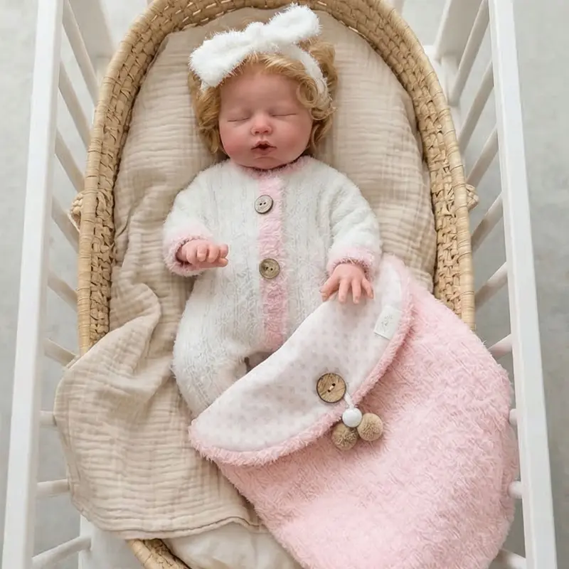 Bebé Reborn Silicona Platino "Ángela" con Ajuar de Angora – El Abrazo Más Dulce y Caída de Cabeza