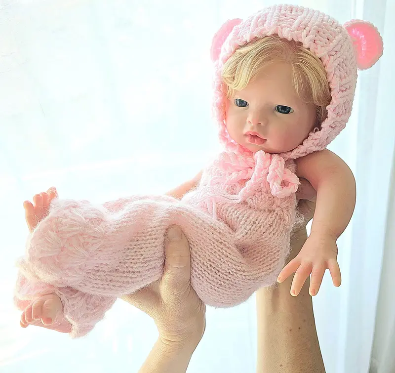 Bebé Reborn Silicona Platino "Gabriela" (42cm, 2.2kg) – Tacto Auténtico, Pelo Injertado y Caída de Cabeza