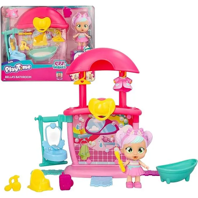 Bebés Llorones El Baño de Bella| Muñeca Interactiva con Accesorios | Juguete Infantil de Baño y Cuidado