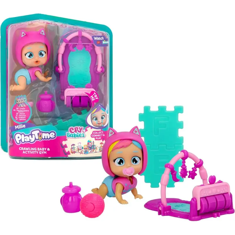 Bebés Llorones Playtime – Gimnasio de Actividades de Millie | Centro de Juego Interactivo para Bebés | Juguete Educativo con Colores y Accesorios