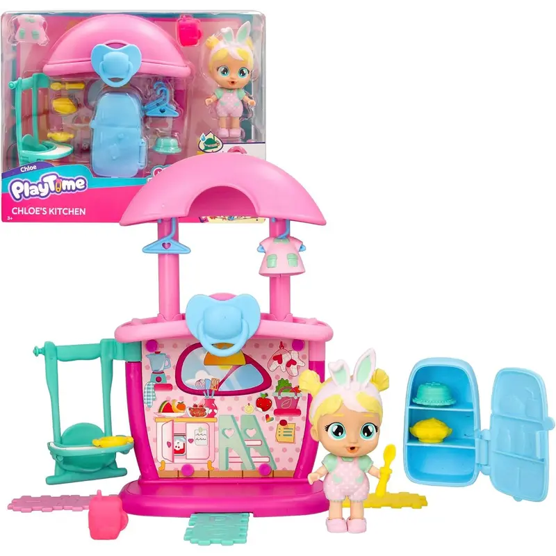 Bebés Llorones Playtime – La Cocina de Chloe | Set de Juego Infantil con Accesorios | Juguete Interactivo de Cocina