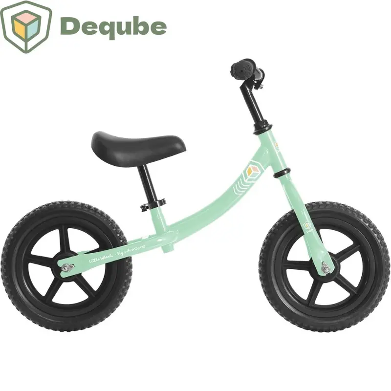 Bicicleta sin pedales verde con timbre DeQuBe
