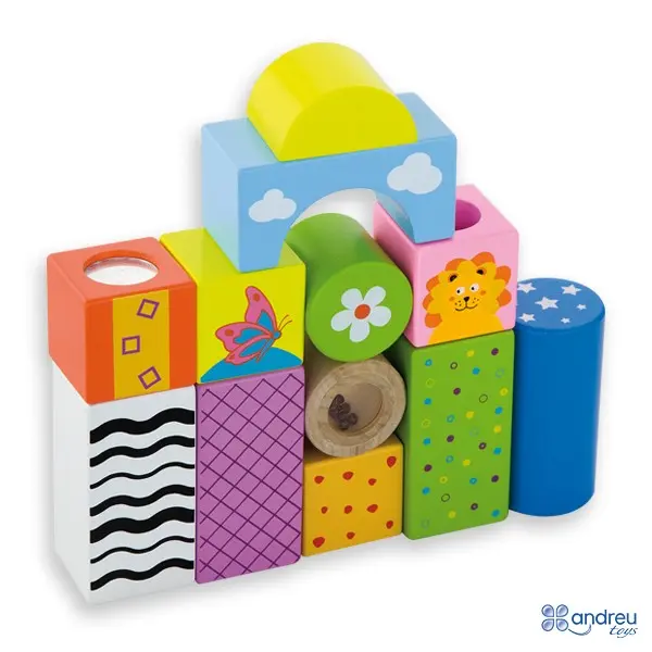 Bloques infantiles de madera con sonido - andreu toys