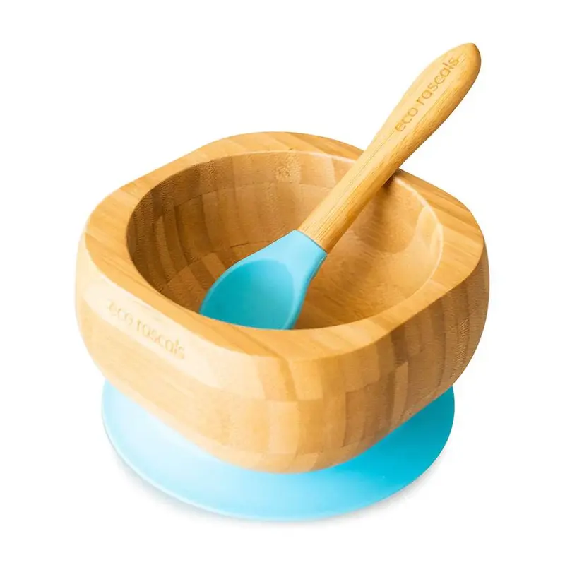 Bol Bambú Azul Eco con Cuchara - Eco Rascals