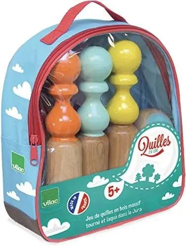 Bolos de Madera Vilac | Set de 6 Skittles Multicolor | +3 Años
