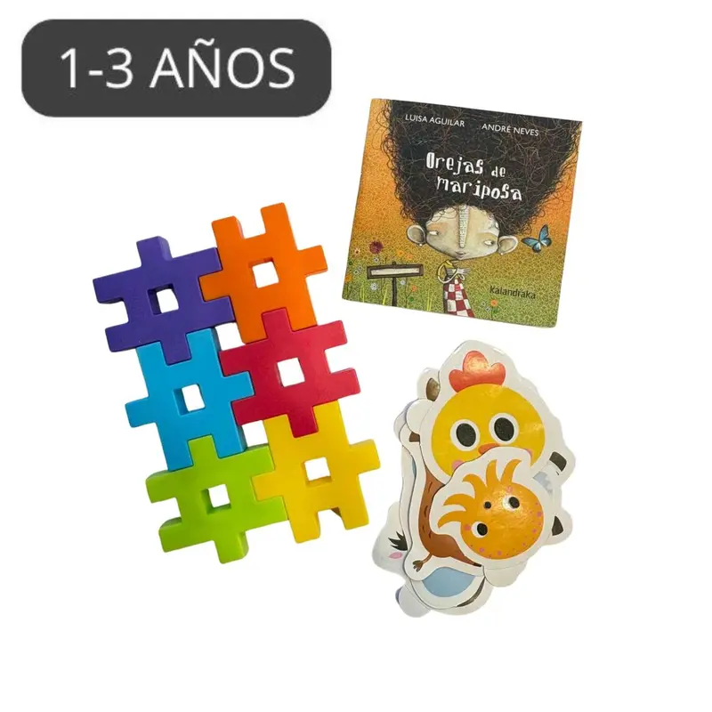 Bolsita cumple Meli Maxi 6 piezas, Minilibro Kalandraka + 5 pegatinas reposicionables