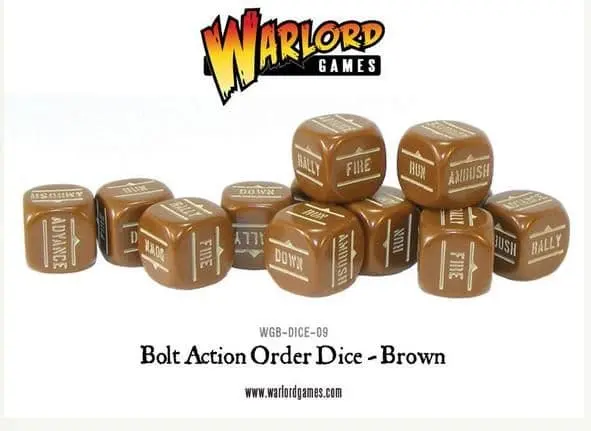 Bolt Action Orders Dice - Brown (12)