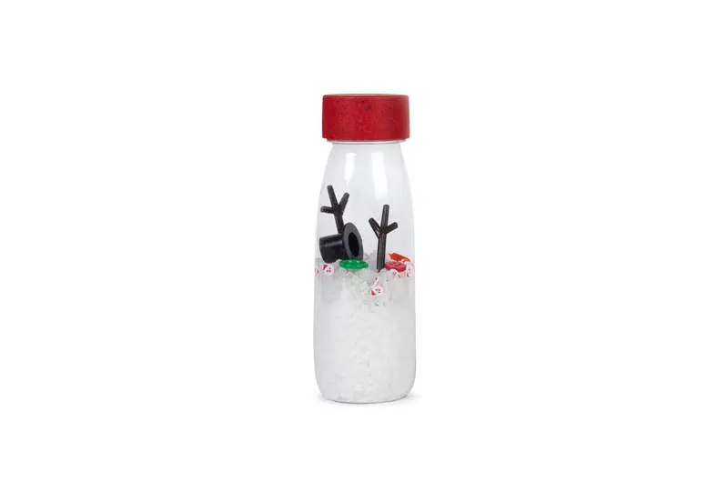 Botella sensorial sonidos - muñeco de nieve - Petit Boum