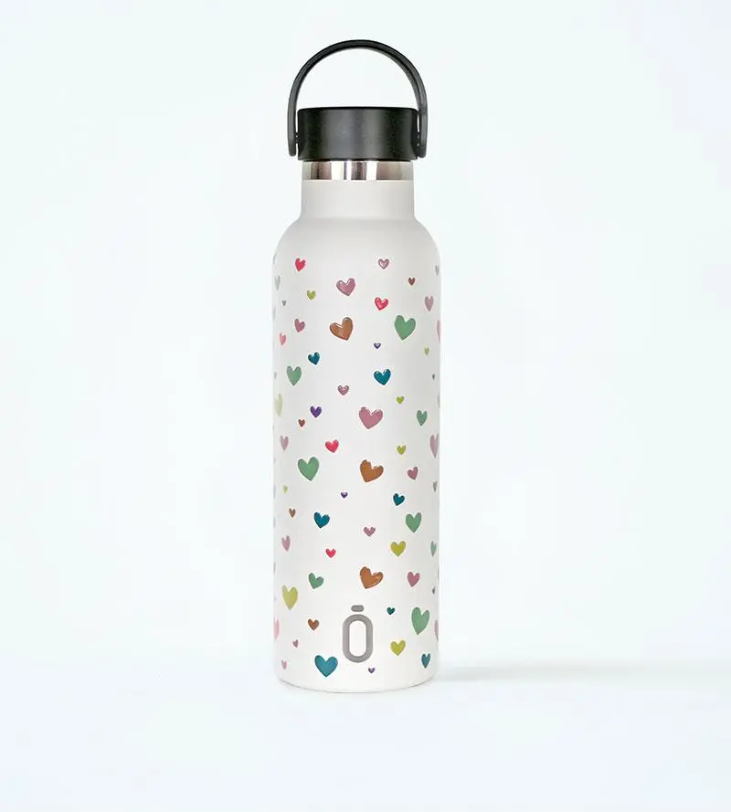 BOTELLA TERMO 'RUNBOTT MII' CONFETI CORAZONES 600ML NATA