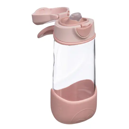 Botella tritán con boquilla y asa 450ml Rosa