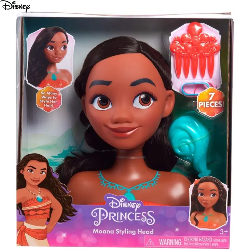 Busto peluqueria Vaiana Disney con accesorios de peluqueria