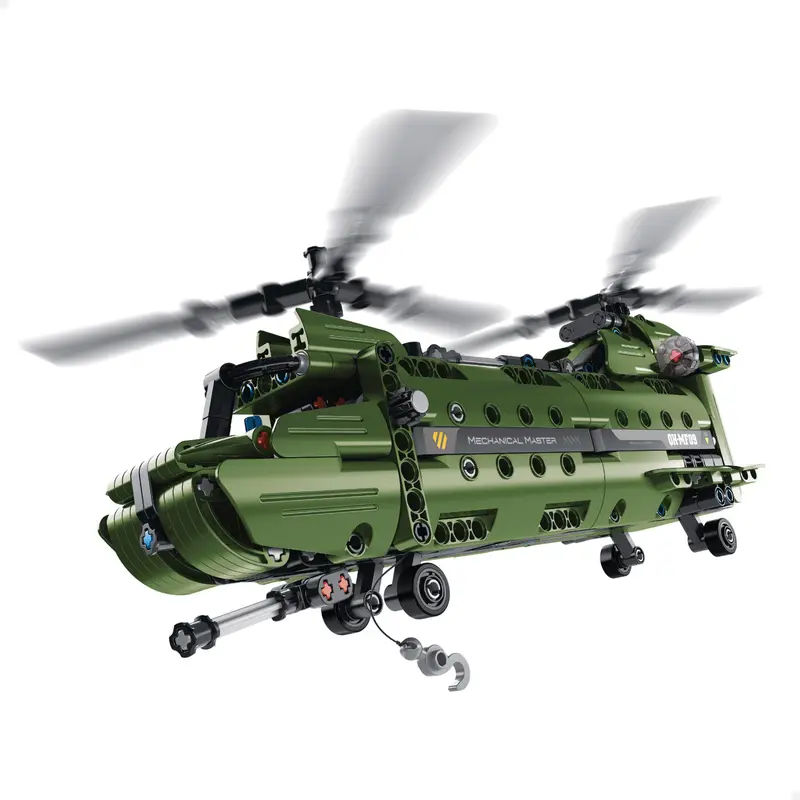BYM Helicóptero de juguete 2 en 1 desmontable 393 piezas