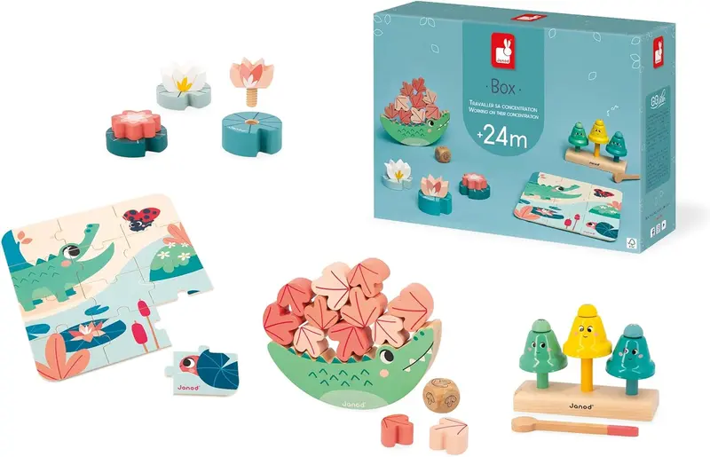 Caja con Juegos para trabajar La Concentración niños +24 meses - Janod 04065