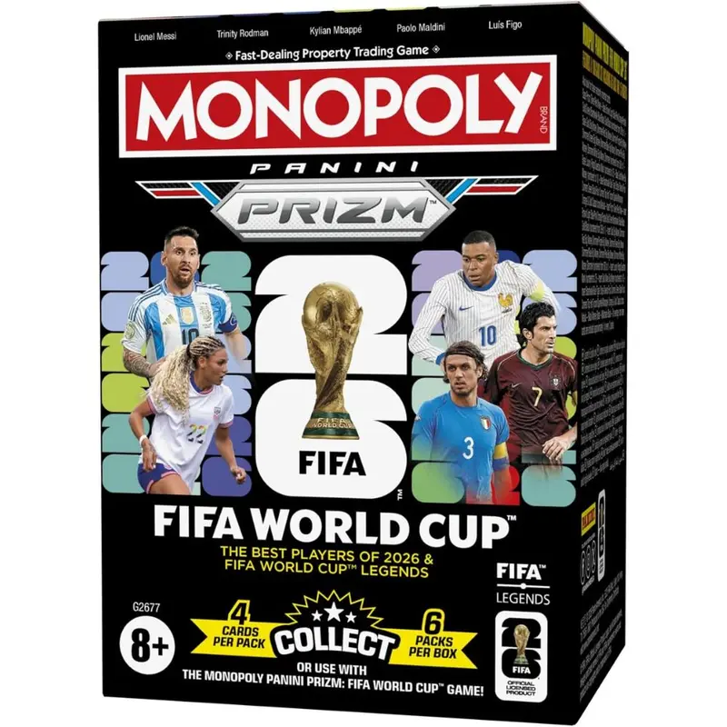 Caja de cartas coleccionables estrellas y leyendas Mundial FIFA Monopoly