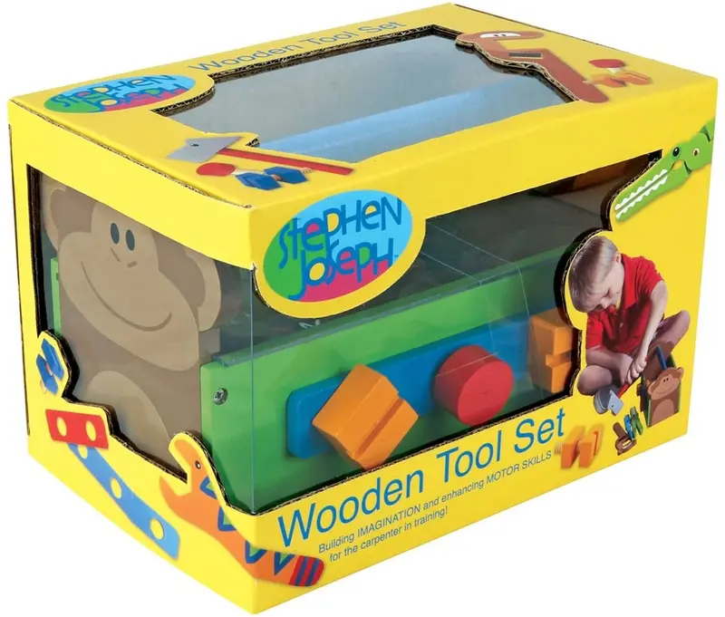 Caja de herramientas infantil zoo wooden tool box set - Stephen Joseph