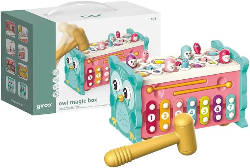 Caja Mágica Búho de Ritmos Musical 8 en 1 Giros G157242 – +18m
