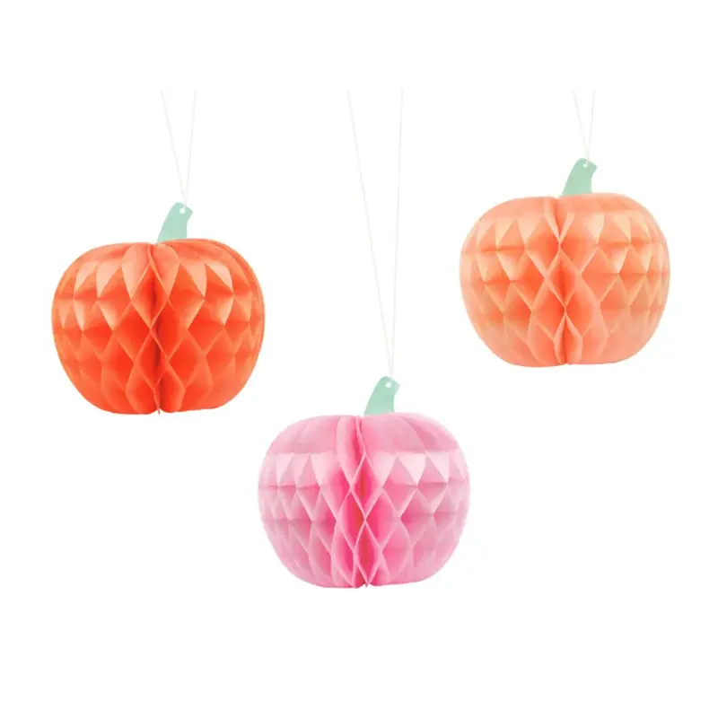 Calabazas decorativa papel seda 3 unidades