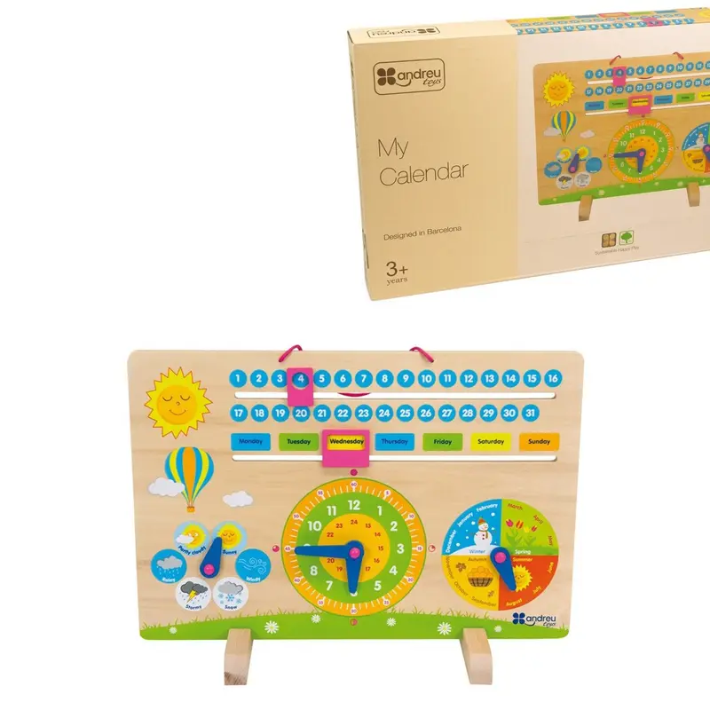 Calendario Educativo en Inglés Andreu Toys 16405 | Montessori