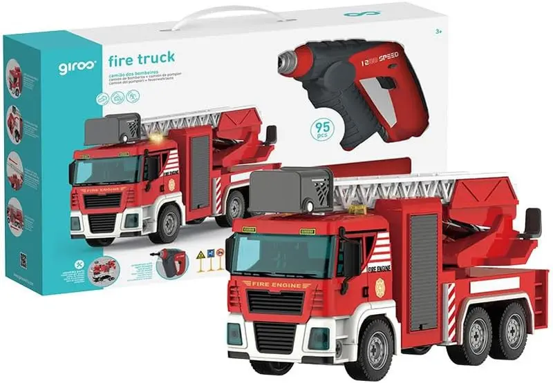 Camión de Bomberos para Construir DIY Giros 95 pzas. – Luces y Sonidos +3 años