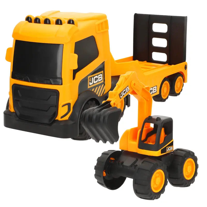 Camión de construcción con excavadora de juguete Teamsterz