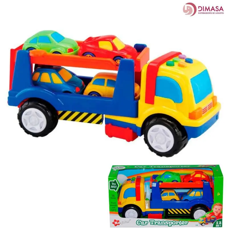 Camion transporte coches juguete para 1 año