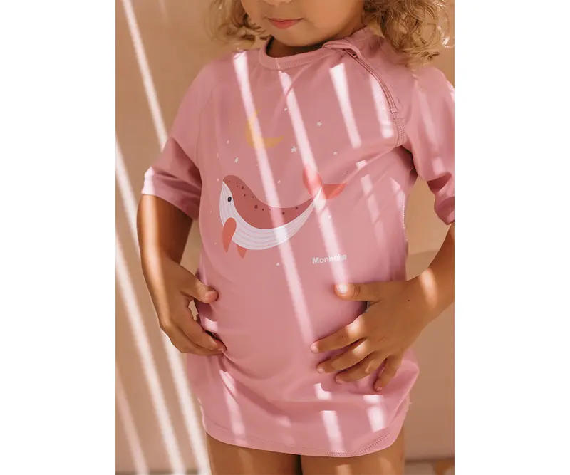 Camiseta protección solar Whale Pink