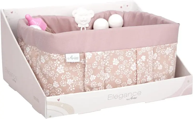 Canastilla para Muñecas Arias Elegance Rosa con Accesorios 10 en 1 | Ref. 6362