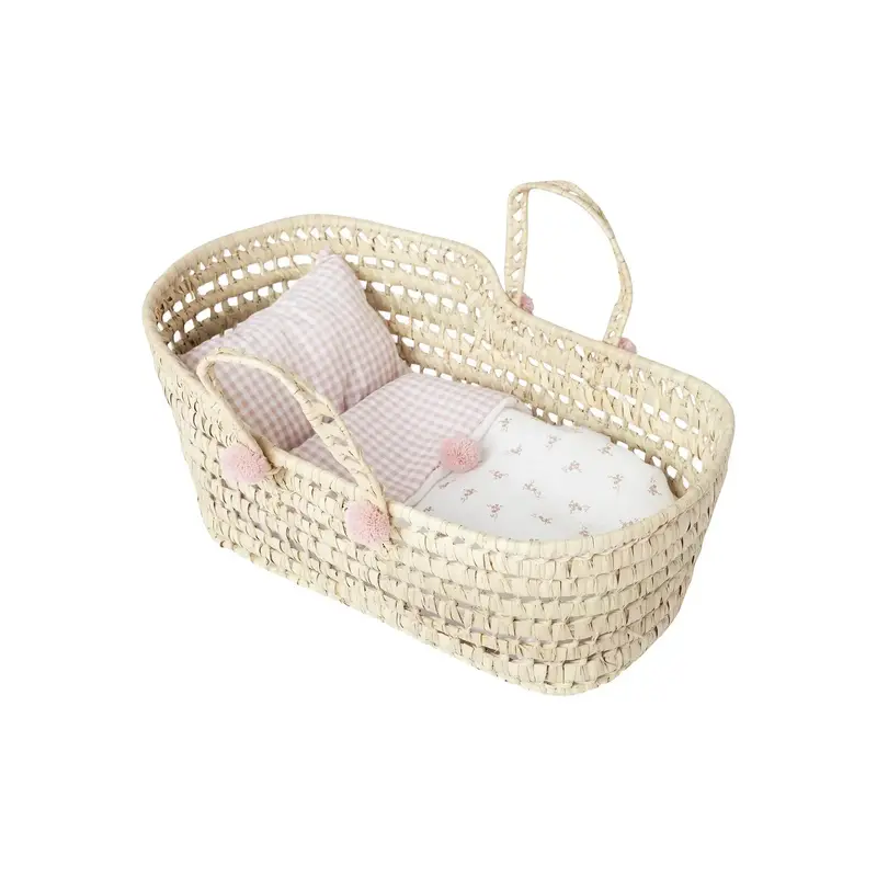 Capazo Palma Flores Vichy Grande Muñecas hasta 42cm (92318)