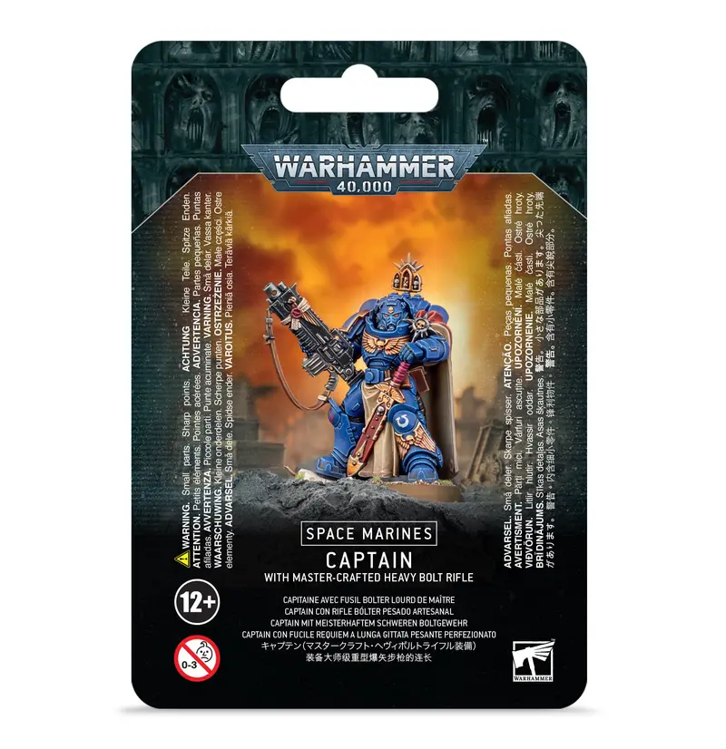 Capitán con rifle bólter pesado artesanal / Captain in Gravis Armour with Master-crafted Heavy Bolt Rifle