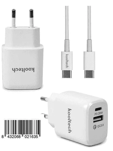 Cargador 220V C/Cable TipoC a Tipo C 20W