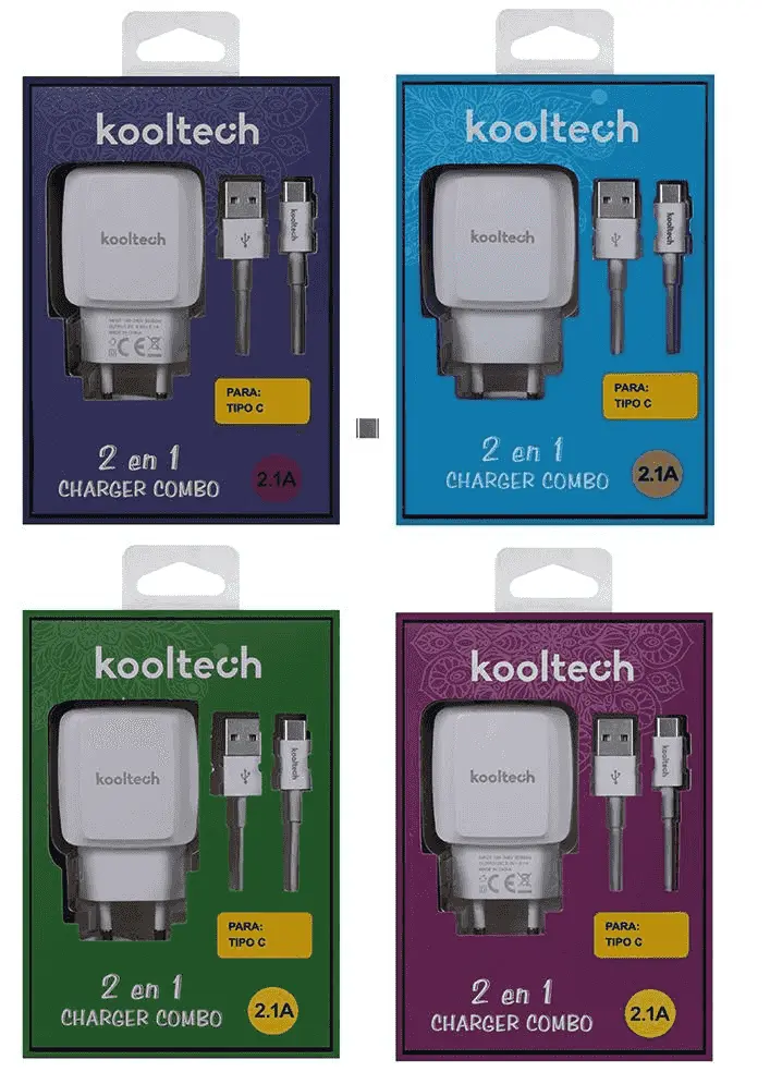 Cargador 220V C/Cable Usb a Tipo C Koolt