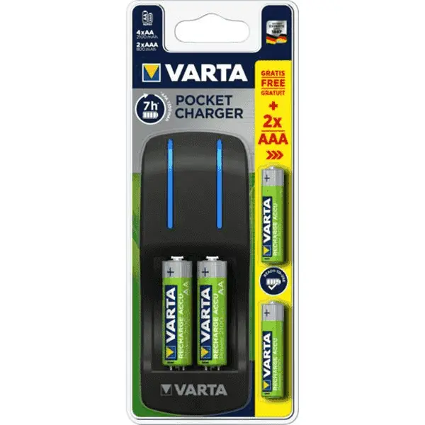 CARGADOR+4 PILAS RECARG AA+2PILAS AAA
