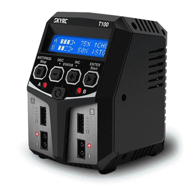 Cargador T100 Duo Lipo 2-4S 5 Amp. x2