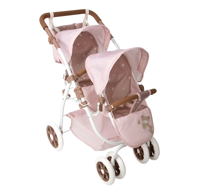 Carricoche Gemelar para Muñecas Arias Bear 45x70x73 cm con Bolso | Ref. 40864