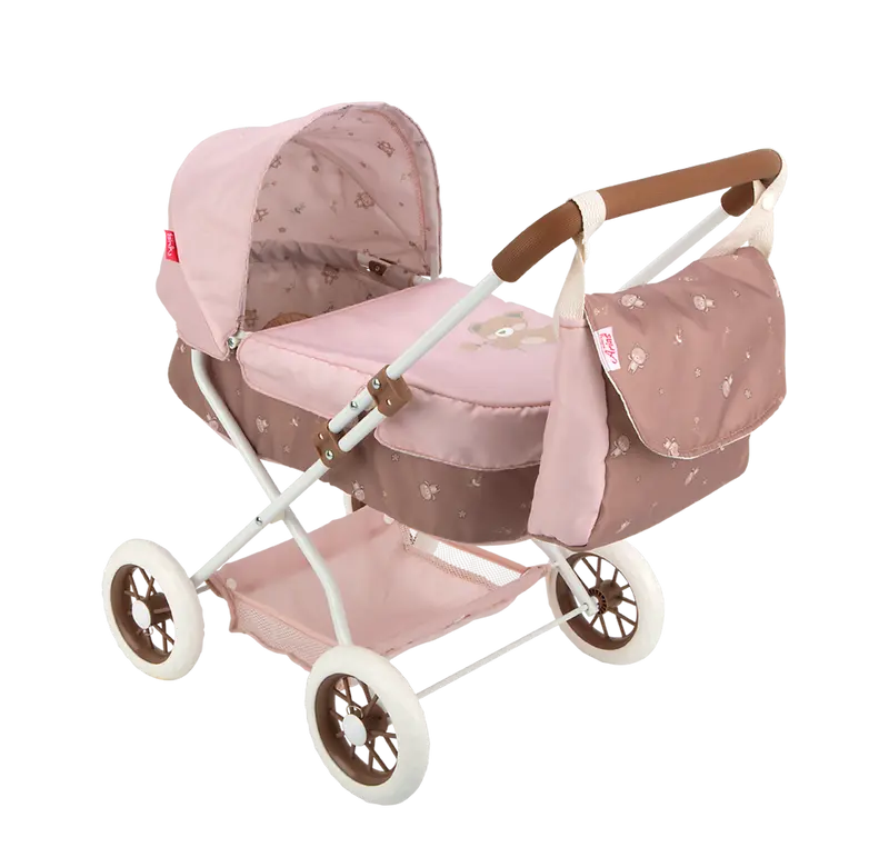 Carricoche para Muñecas Coche con Capota y Bolso Bear 37x56x56 cm - Arias 40863